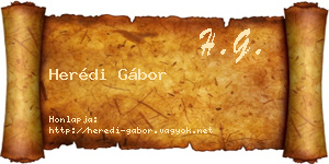 Herédi Gábor névjegykártya